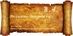 Meissner Annamária névjegykártya